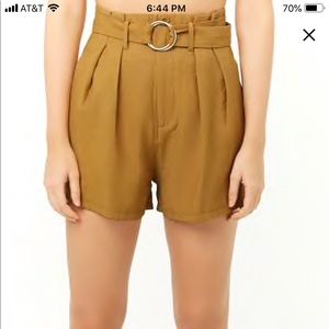 NWT Mustard Paperbag Waist Shorts